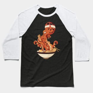 Japanese Octopus eating Ramen Baseball T-Shirt